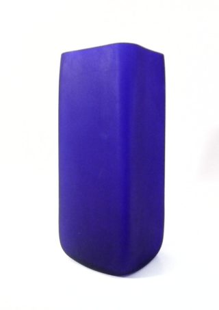 Square Cobalt Blue Hand Blown Glass Vase