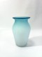 Sky Blue Hand Blown Crackle Glass Vase