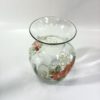 7" Transparent Hand Blown Glass Vase w/ Hand Painted Flowers - Image 2