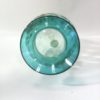 7" Transparent Blue Hand Blown Glass Vase w/ Hand Painted Flowers - Image 2