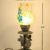 Hand Blown Crackle Glass Turquoise Flowers Table Lamp 12.5" Tall - Image 2