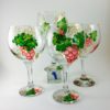 Set of 4 Turkish Wine Glasses  With Hand Painted Grapes - Image 2
