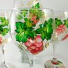 Set of 4 Turkish Wine Glasses  With Hand Painted Grapes