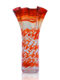 Twist Orange-Clear Hand Blown Glass Vase, Item No.V185