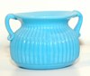 Small Baby Blue Hand Blown Glass Candle Holder
