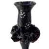 Set of 2 Black Hand Blown Glass Candle Holder, Hand Painted - Image 2
