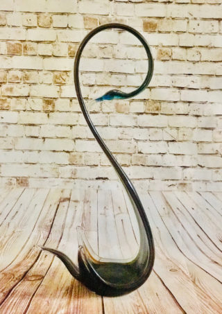 Multi Color Hand Blown Glass Swan Dish, Candle Holder, Vase Item No. GB707