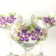 Set of 4 Turkish 17 Oz. Wine Glasses With Hand Painted Purple Flowers