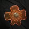 Orange and Clear Hand Blown Crackle Glass Vase, Item No RV017 - Image 2