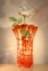 Crackle Orange and Clear Hand Blown Glass Vase, Item No. RV016