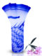 Opaque Royal Blue-White Hand Blown Glass Vase,Item No RV018