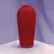 Small Opaque Red-orange Hand Blown Glass Vase