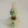 Hand Blown Glass, Turquoise Hand Painted Opaque Finish  Oil Lamp, Item No. OL105 - Image 2