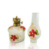Hand Blown Glass Oil Lamp Red Hand Painted Opaque Finish, Item No OL109 - Image 2