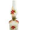Hand Blown Glass Oil Lamp Red Hand Painted Opaque Finish, Item No OL109