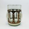 Wrought Rustic Iron and Hand Blown Glass Vase or Candle Holder