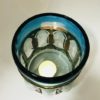 Wrought Rustic Iron and Light Blue Hand Blown Glass Vase or Candle Holder - Image 8