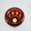 Wrought Rustic Iron and Ruby Red Hand Blown Glass Candle Holder - Image 4