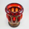 Wrought Rustic Iron and Ruby Red Hand Blown Glass Candle Holder - Image 3