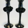 Set of 2 Hand Blown Glass Candle Holder, Hand Painted Item No G049