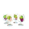 Set of 4 Turkish Cognac or Wine Glasses With Hand Painted Grapes - Item No GW406