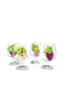 Set of 4 Turkish Cognac or Wine Glasses With Hand Painted Grapes - Item No GW406