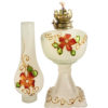 Hand Blown Glass Oil Lamp Red Hand Painted Opaque Finish, Item No OL108 - Image 2