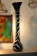 37″ Black and White Hand Blown Glass Vase