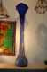 37″ Blue and Caramel Brown Hand Blown Glass Vase