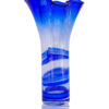 Clear - Royal Blue Hand Blown Glass Vase, Item No.V183