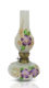 Hand Blown Glass Oil Lamp, Hand Brush Painted Purple Opaque Finish, Item No OL106
