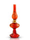 Hand Blown Glass Red  Oil Lamp, Hand Brush Painted Item No OL107