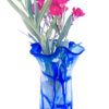Crackle Royal Blue and Clear Hand Blown Glass Vase, Item No.RV015