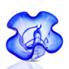Crackle Royal Blue and Clear Hand Blown Glass Vase, Item No.RV015 - Image 2