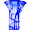 Crackle Royal Blue and Clear Hand Blown Glass Vase, Item No.RV015 - Image 3