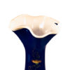 Blue Hand Blown Glass Vase With Orange-White Flowers, Item No. V178 - Image 2