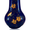 Blue Hand Blown Glass Vase With Orange-White Flowers, Item No. V178 - Image 3