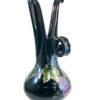 Black Hand Blown Glass Vase, Hand-Painted Grape Design. Item No.V182 - Image 2