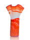 Opaque Orang-White Hand Blown Glass Vase, Item No.V184